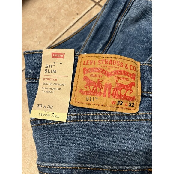 Levi's Other - Levis Jeans Mens 33x32 511 Slim Fit Flex Performance Blue Wash Stretch Pants NWT